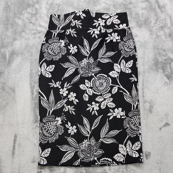 Classic Concepts Skirt Womens S Black White Floral Tie Front Pencil Stretch - Picture 3 of 8